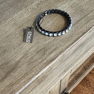 Chic women’s  Black and Silver Beaded Bracelet